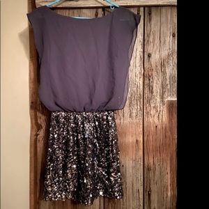 Black/gray sequin party dress